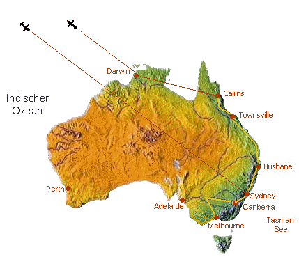 Karte Australien